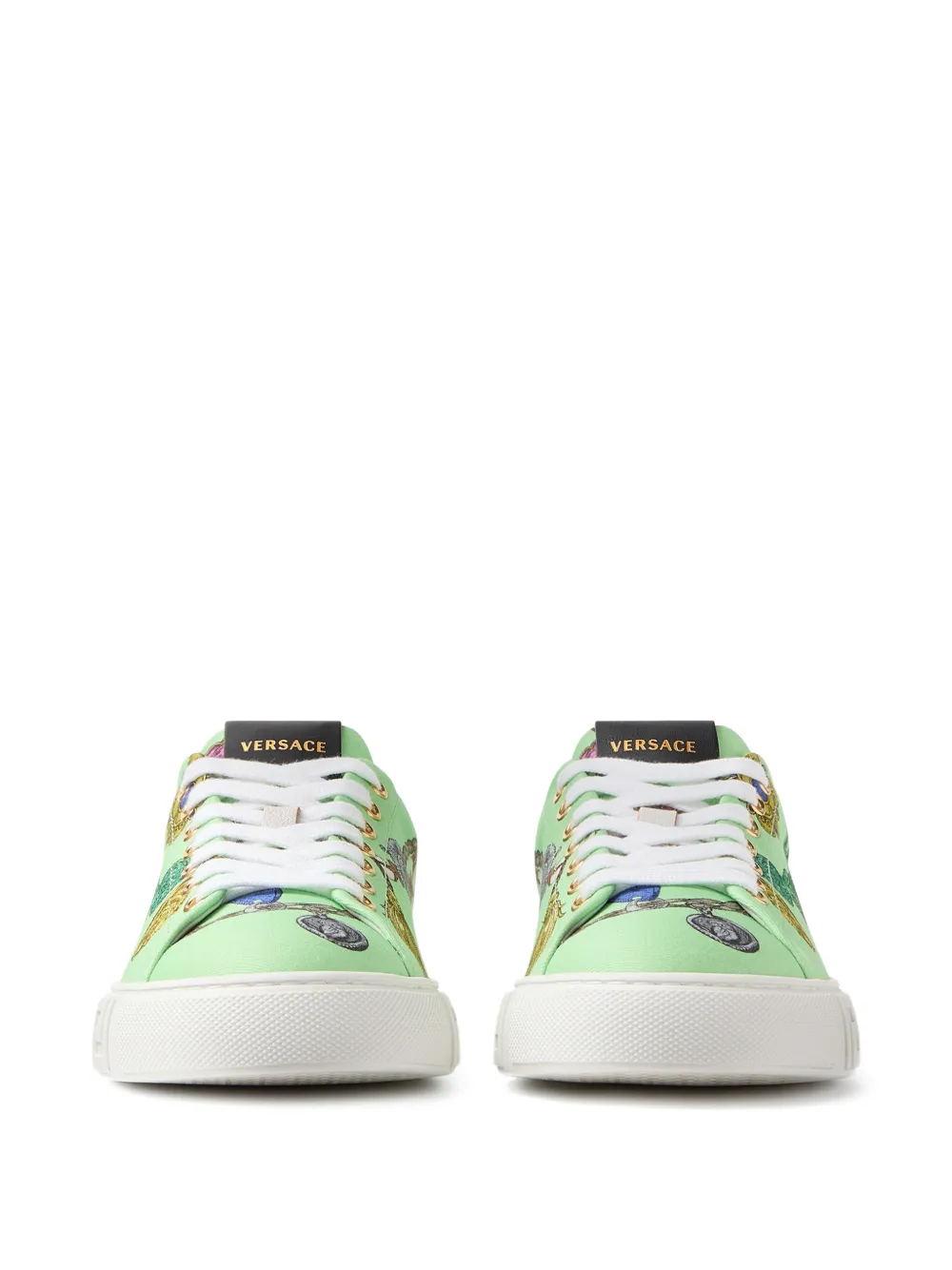 Versace Greca canvas sneakers met print Groen