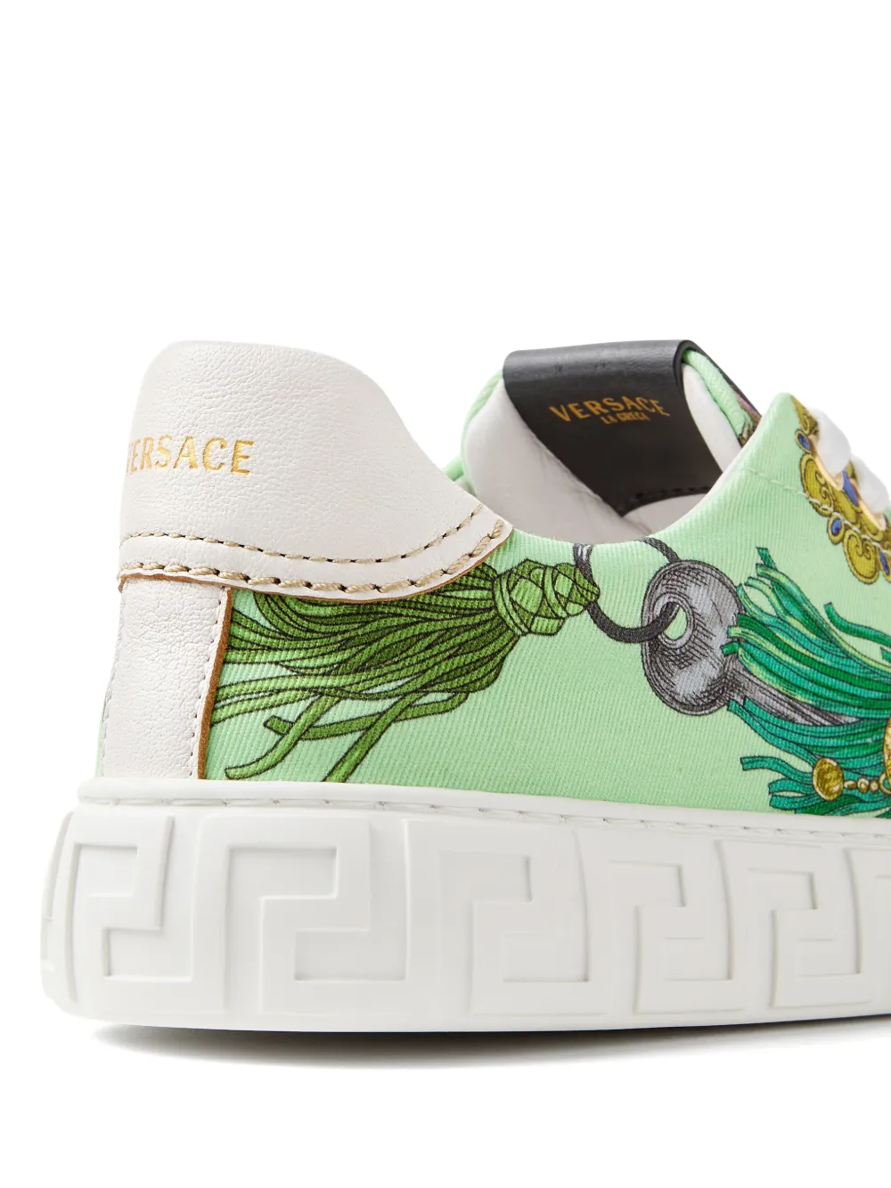 Versace Greca canvas sneakers met print Groen