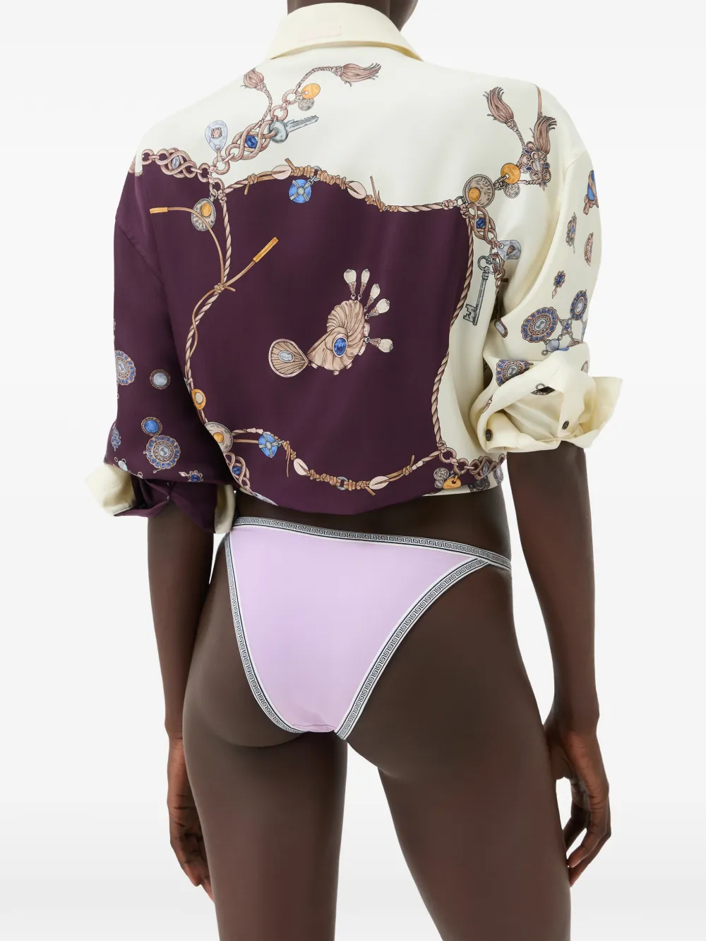 Versace Bikinislip met geborduurd logo Paars