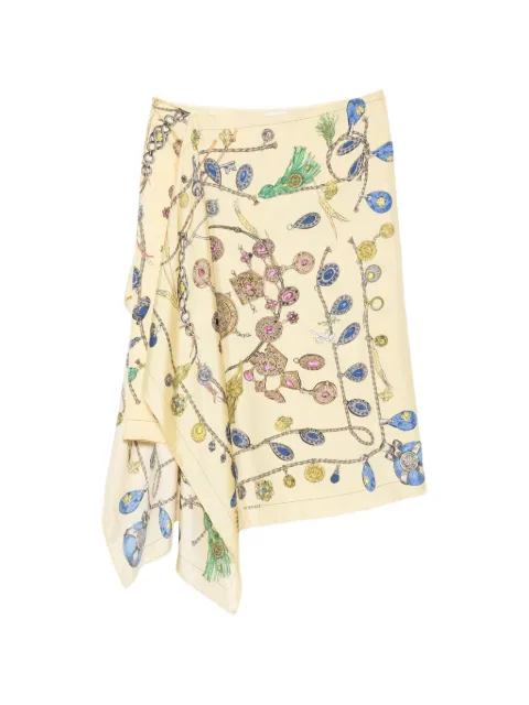 Versace falda midi de seda y sarga estampada