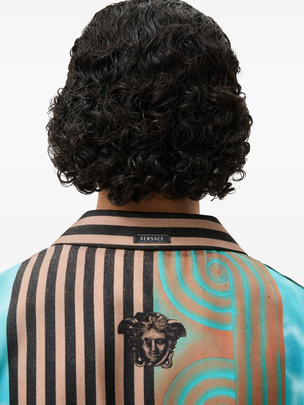 Versace Printed Silk Twill Shirt | Blue | FARFETCH