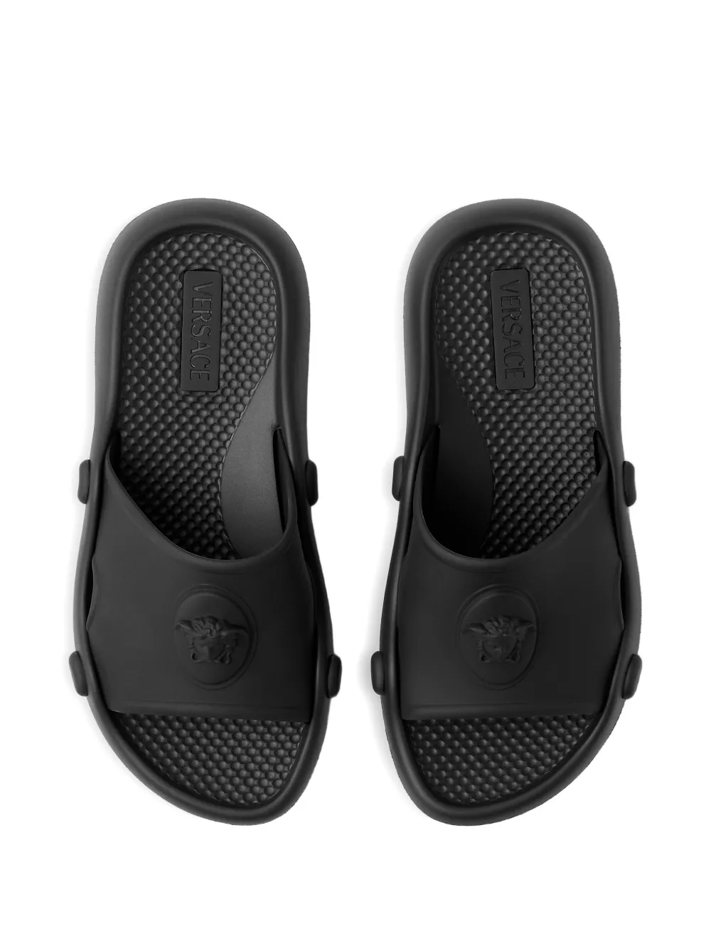 Versace Nettuno rubberen slippers Zwart