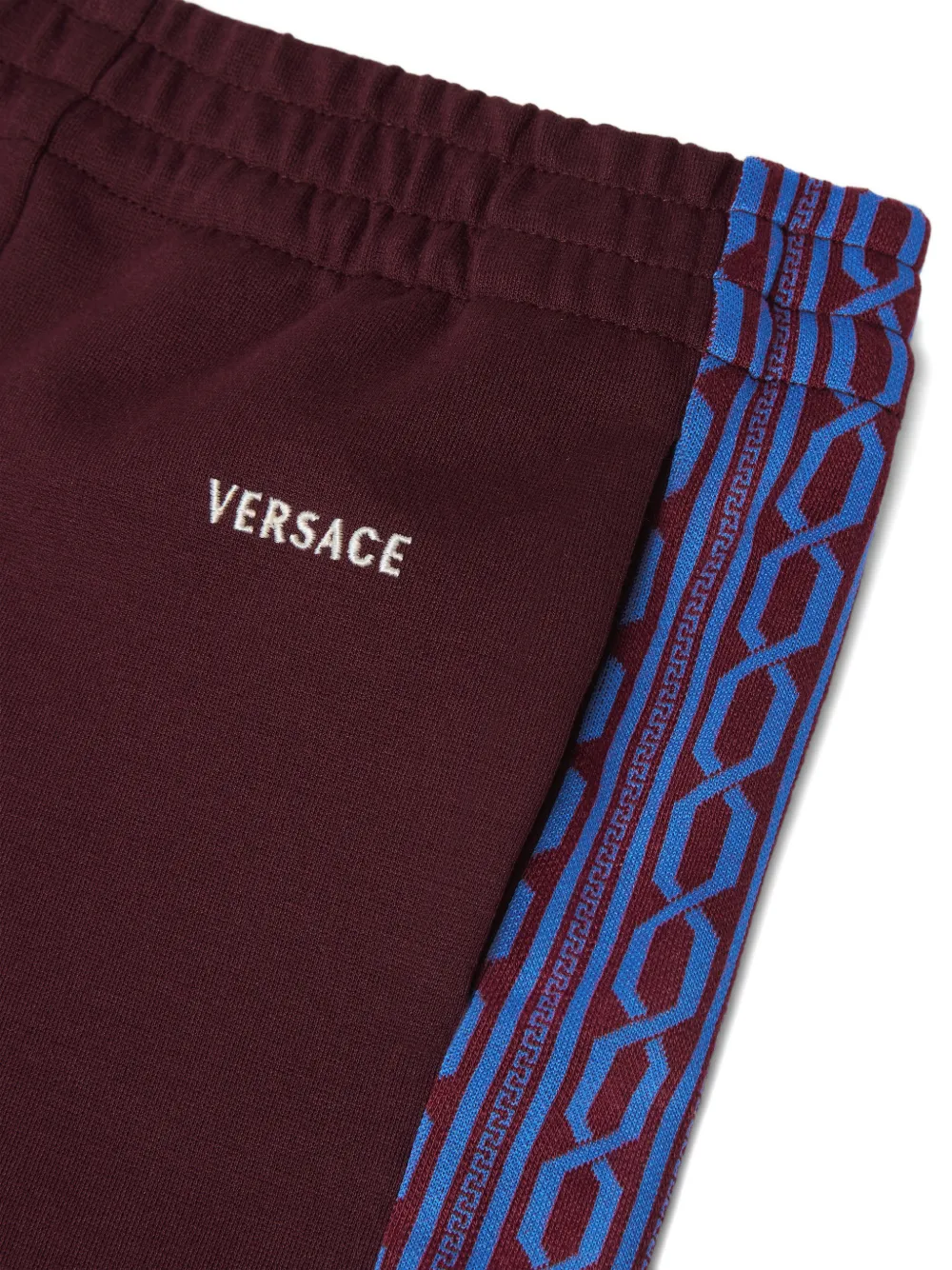 Versace Kids Jacquard shorts met geborduurd logo en Milano-stiksel Rood