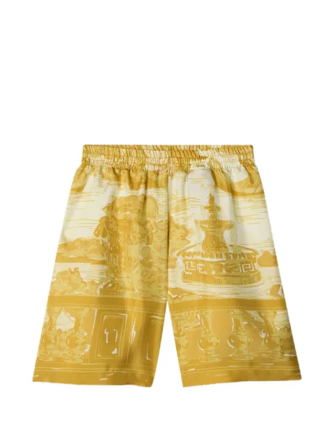 Versace printed silk twill shorts