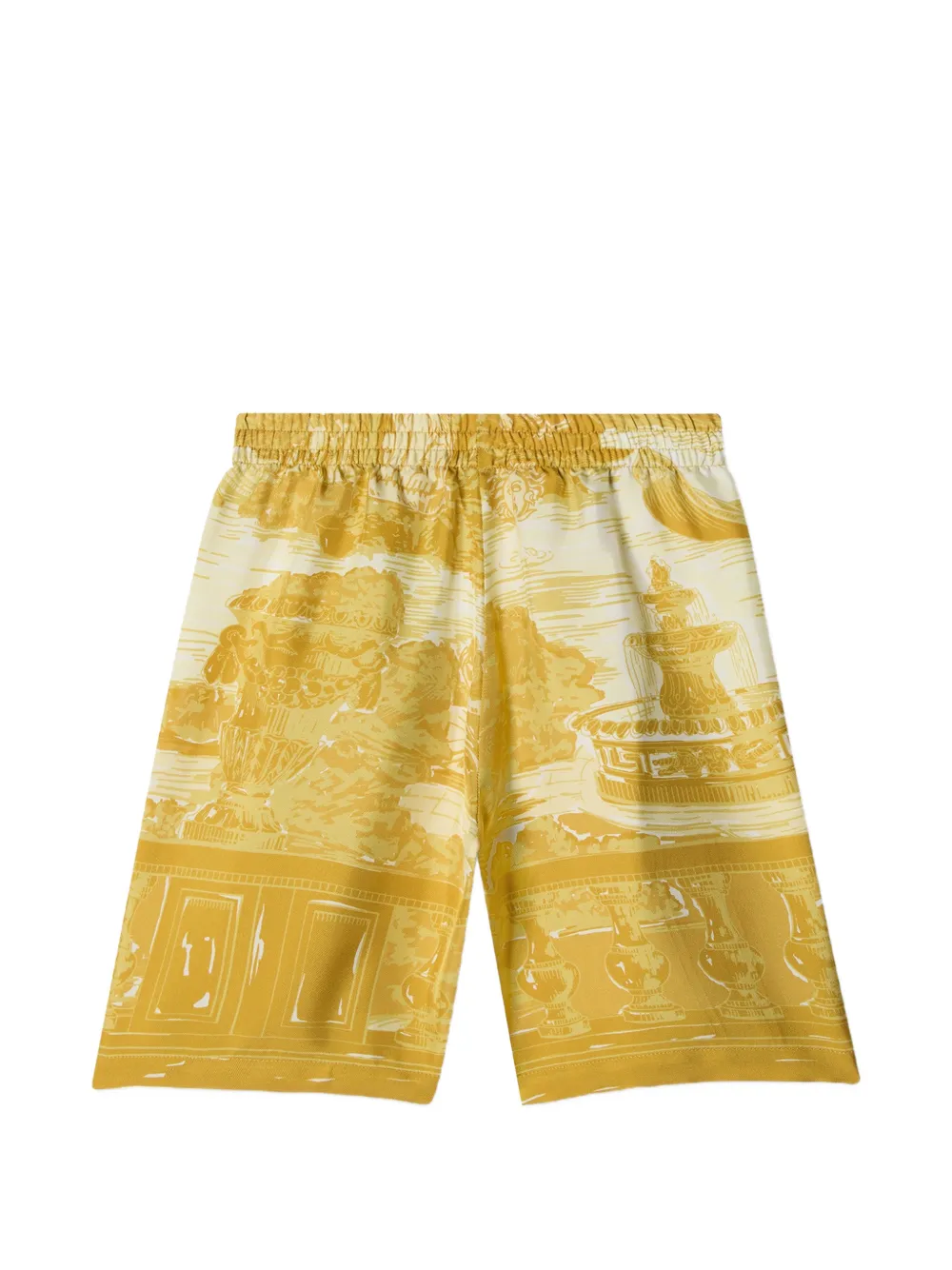 Versace Kids Zijden twill shorts met print Geel