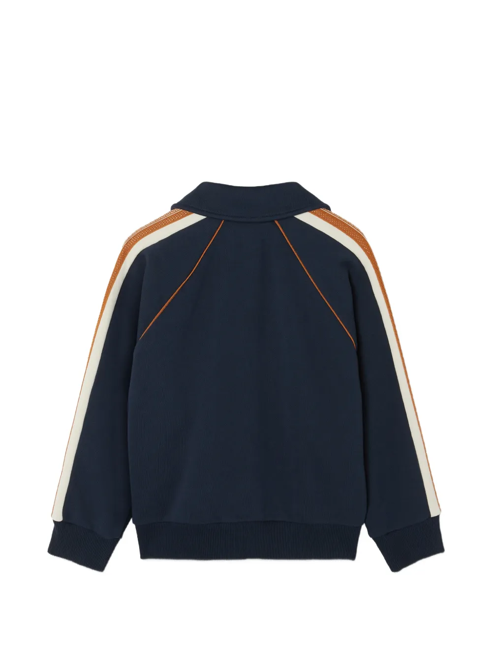 Versace Kids Katoenen jersey sweater met rits en geborduurd logo Blauw
