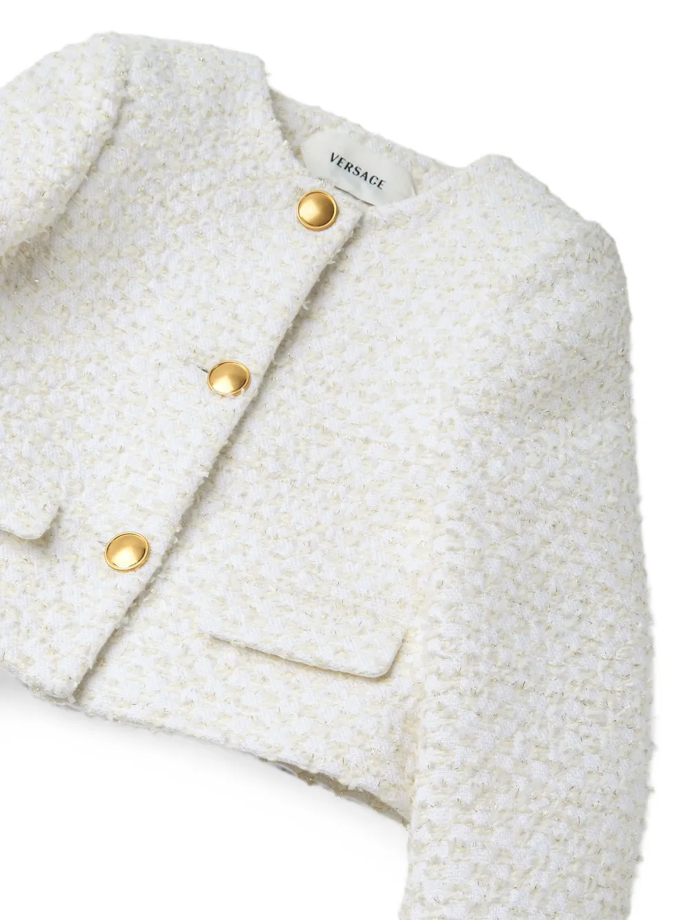 Versace Kids Tweed jack van katoenblend Wit