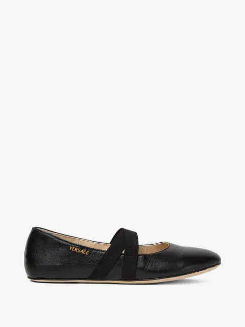 Versace Kids leather ballerinas