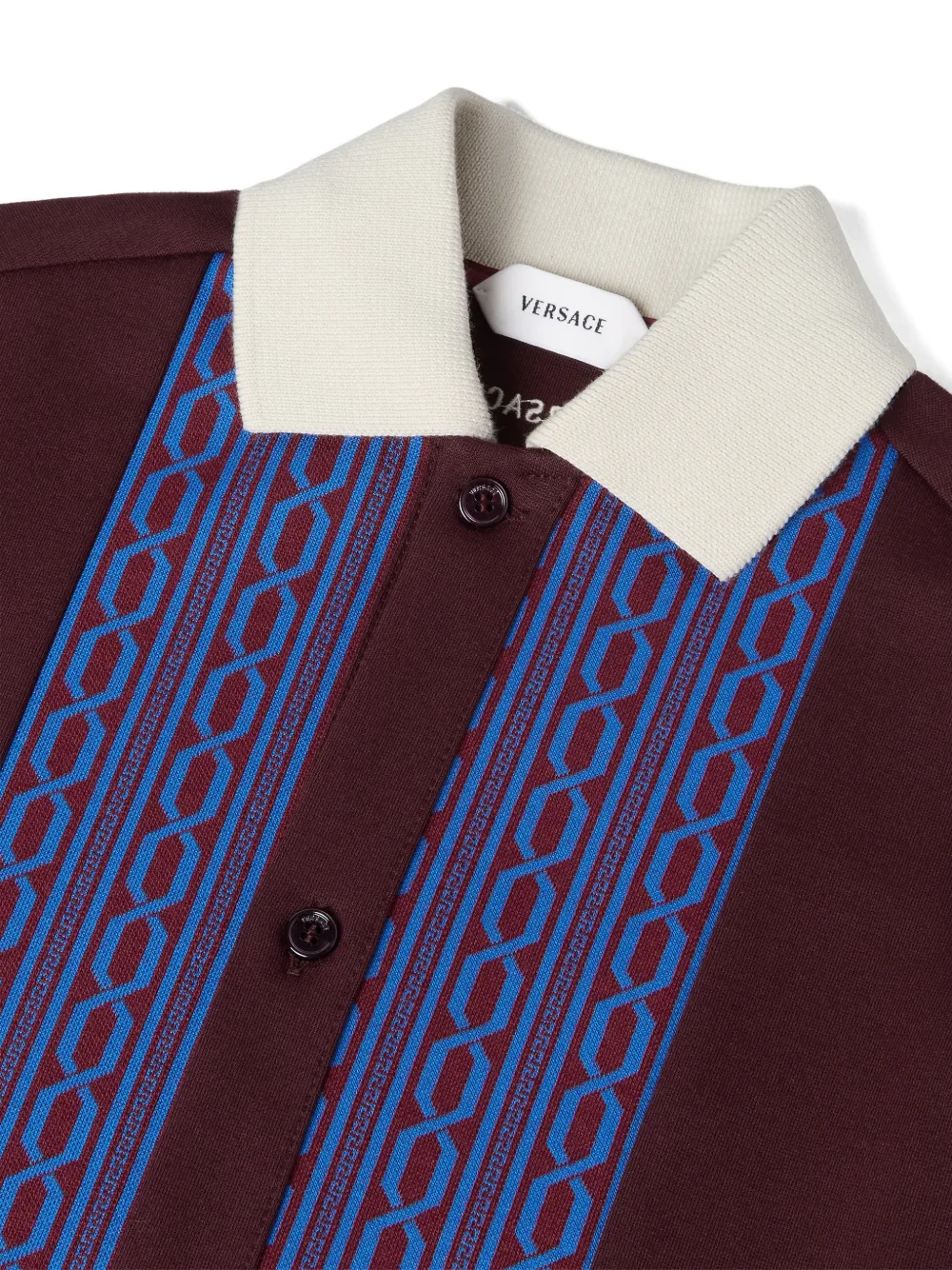 Versace Kids Jacquard shirt met geborduurd logo en Milano-stiksel Rood