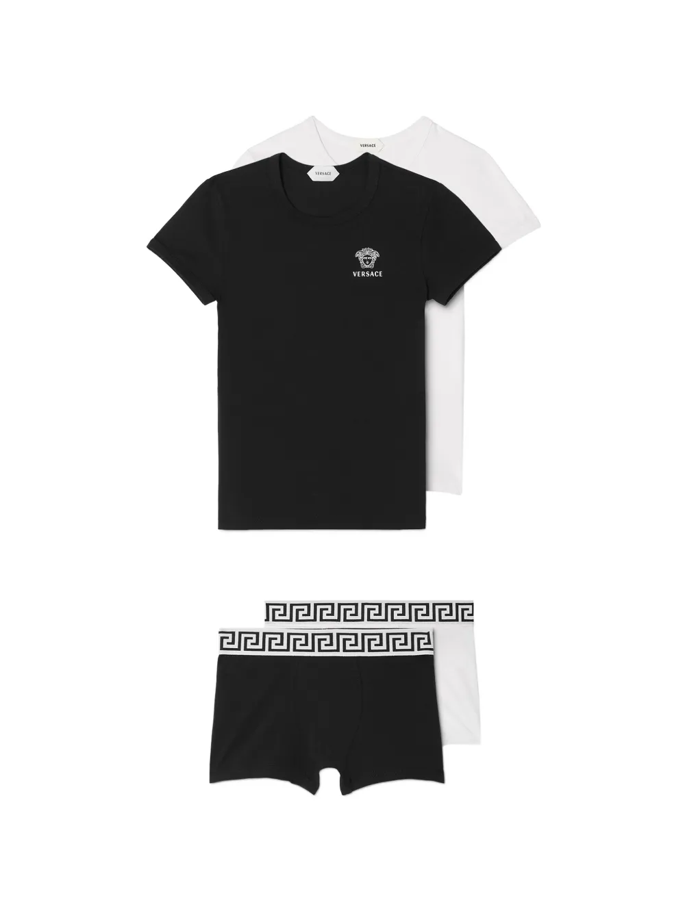 Versace Kids cotton-jersey trunks 2-pack - Schwarz