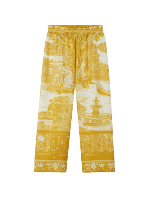 Versace Zijden twill pyjama-stijl broek met print