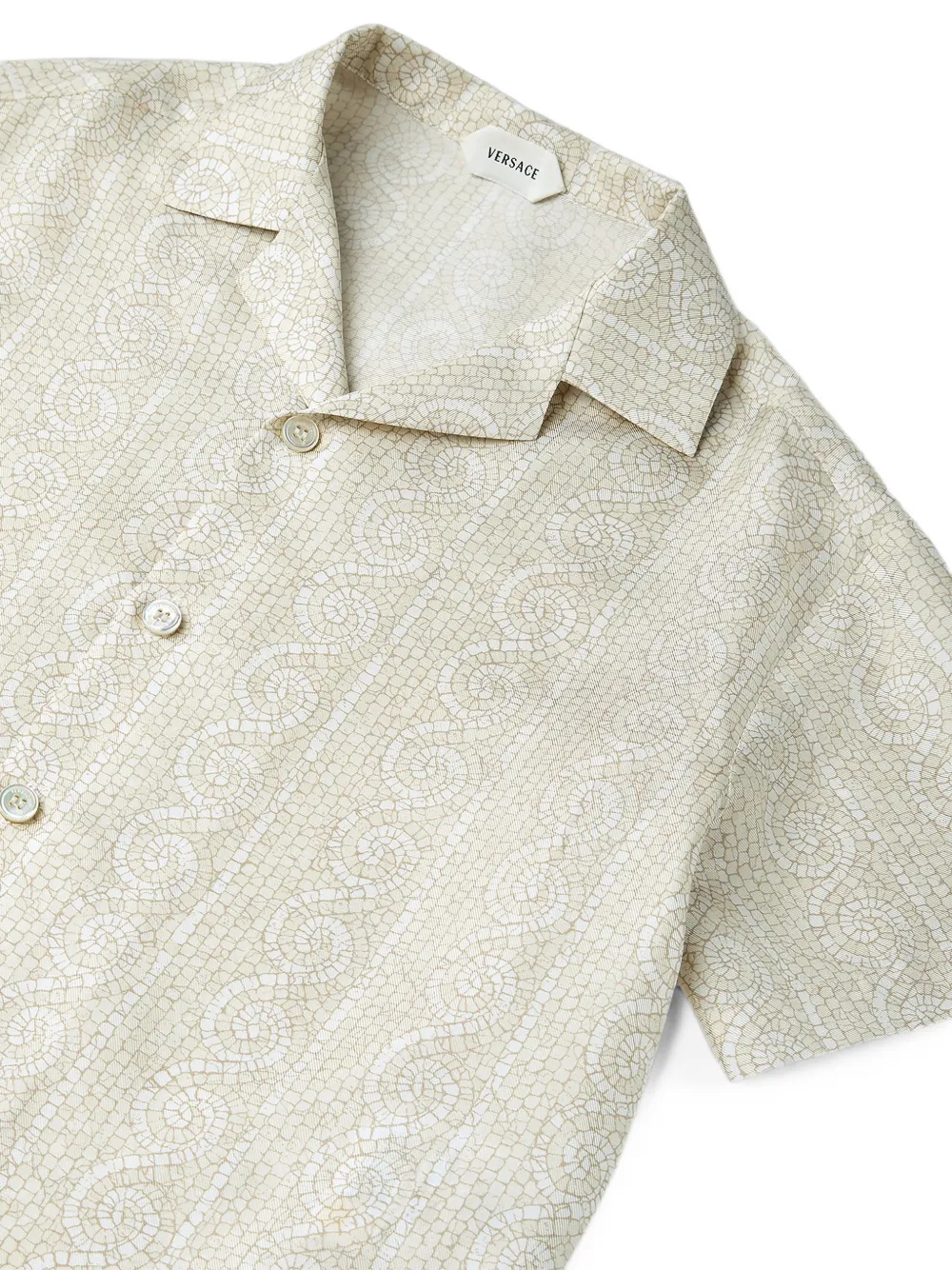 Versace Kids Shirt met mozaïekprint Beige