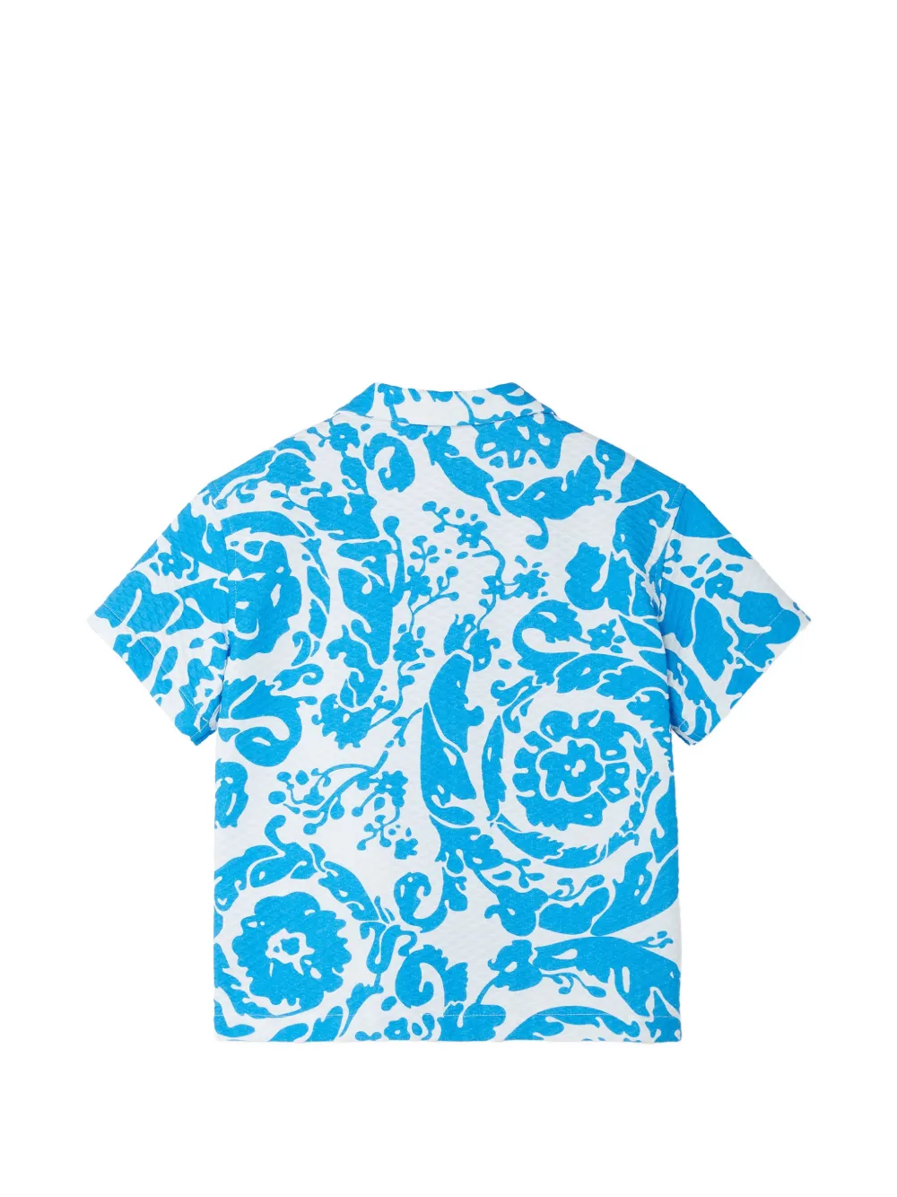 Versace Kids Katoenen piqué shirt met print Blauw