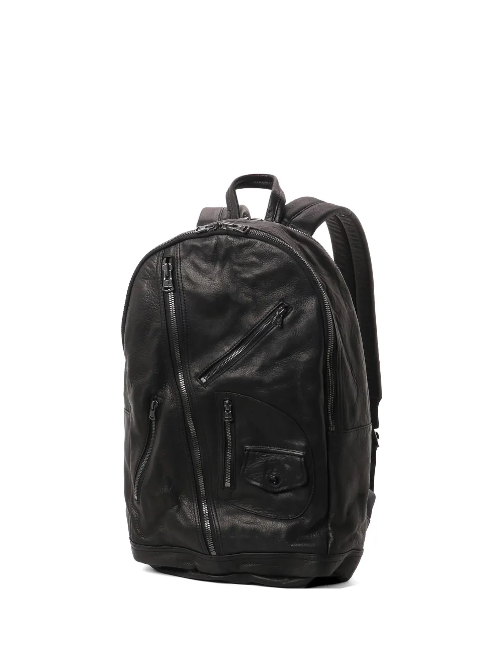 Yohji Yamamoto zip leather backpack - Nero