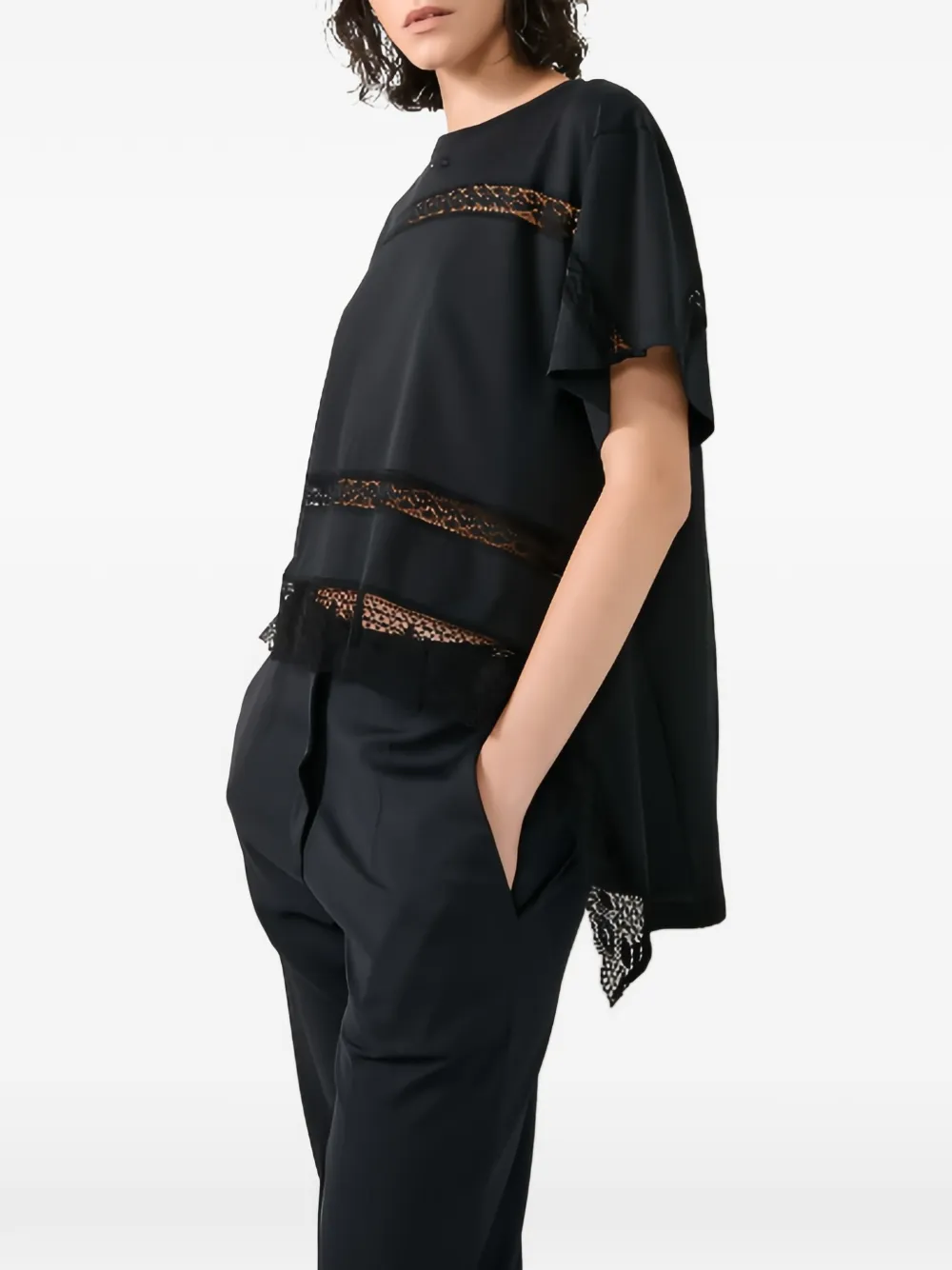 Barbara Bui T-shirt met kant Zwart