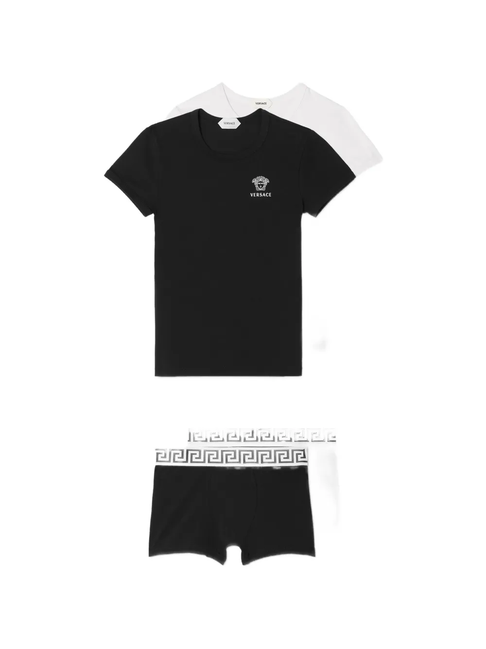 Versace Kids cotton-jersey trunks 2-pack - Schwarz