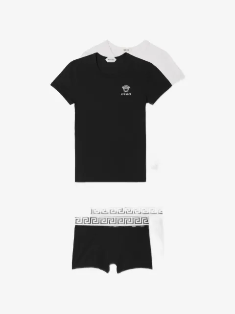 Versace Kids set de dos piezas de ropa interior de jersey de algodón