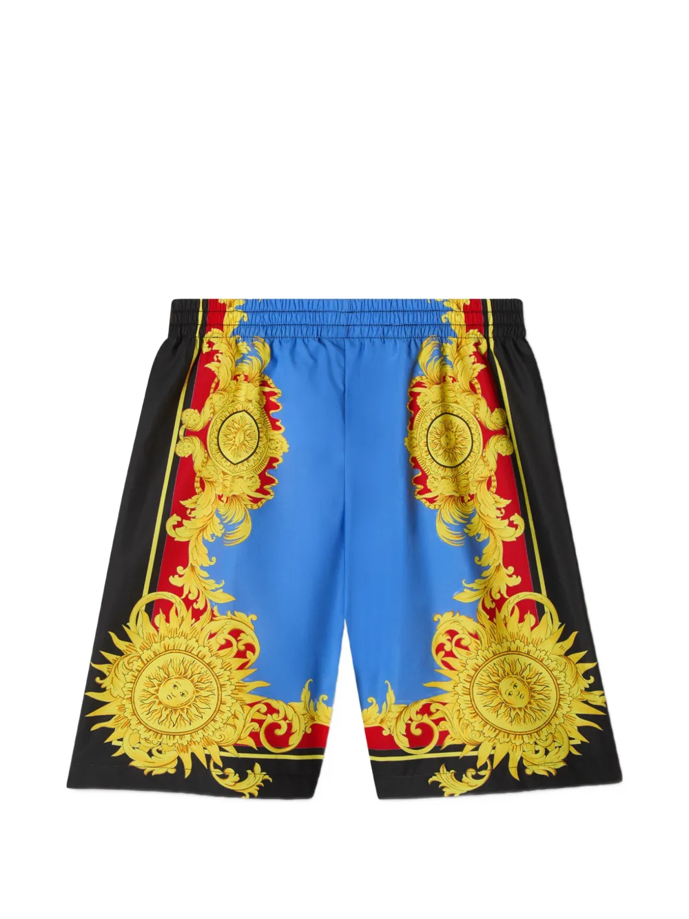 Versace Kids Katoenen popeline shorts met print Blauw