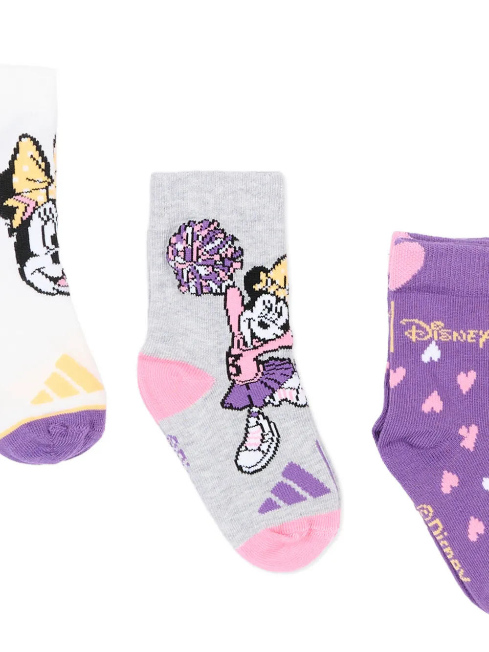 adidas Kids x Disney Minnie Mouse intarsia sokken (set van drie) Wit