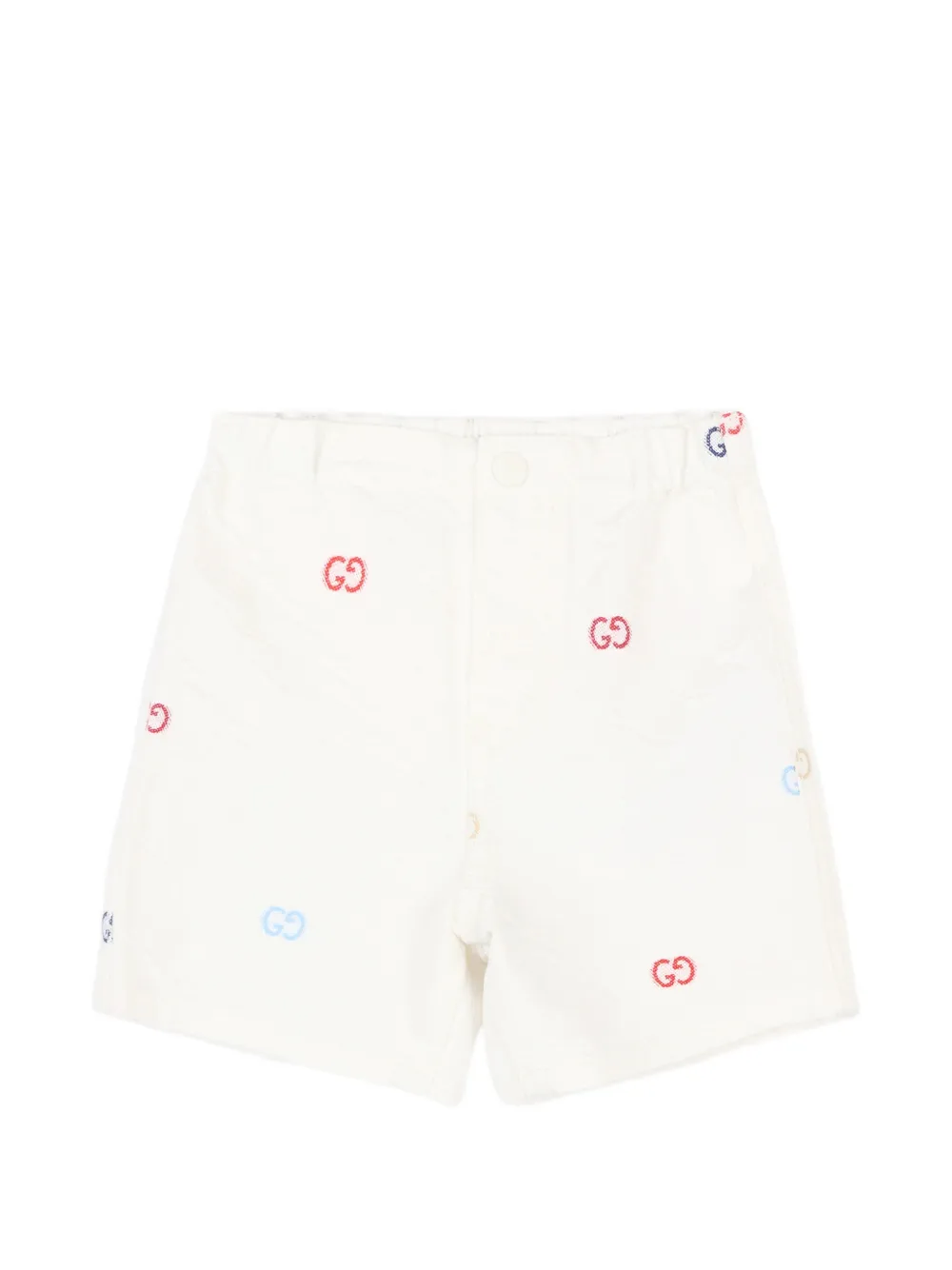 Gucci Kids logo-pattern shorts - White