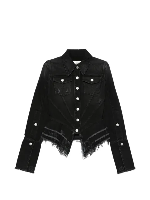 Matières Fécales distressed frayed-hem denim jacket