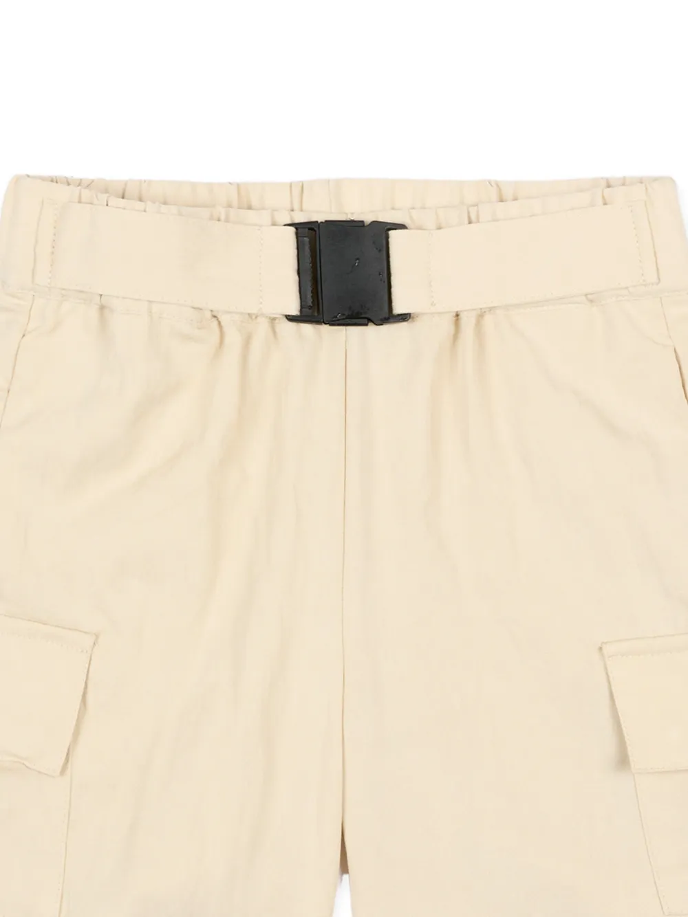 Just Cavalli Kids Cargo shorts met gesp en logoapplicatie Beige