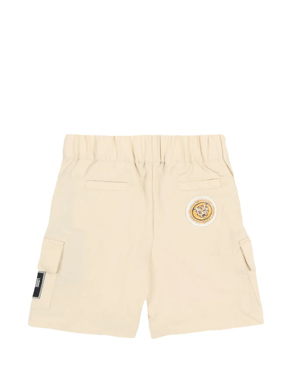Just Cavalli Kids Cargo shorts met gesp en logoapplicatie Beige