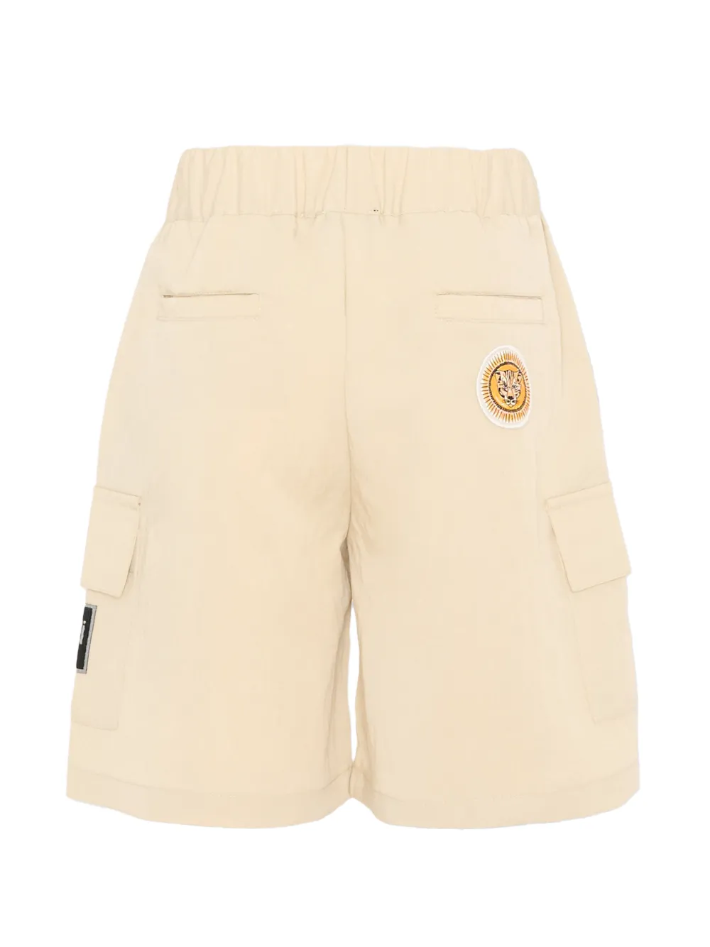 Just Cavalli Kids Cargo shorts met gesp en logoapplicatie Beige