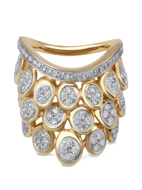 Rainbow K Blossom pave ring