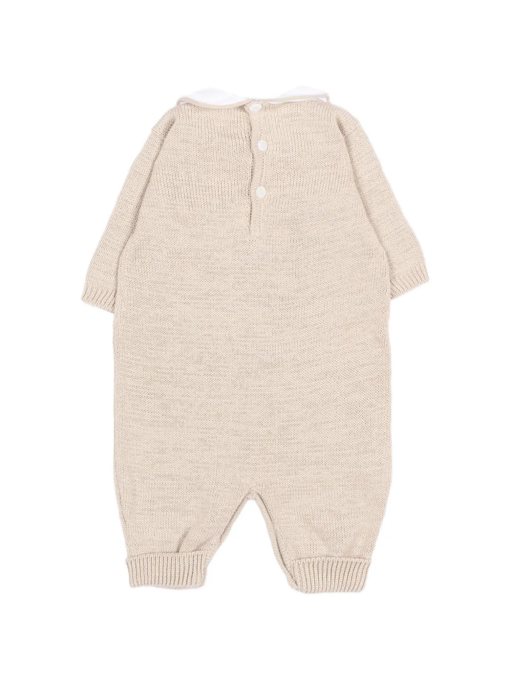 Little Bear Romper met contrasterende kraag Beige