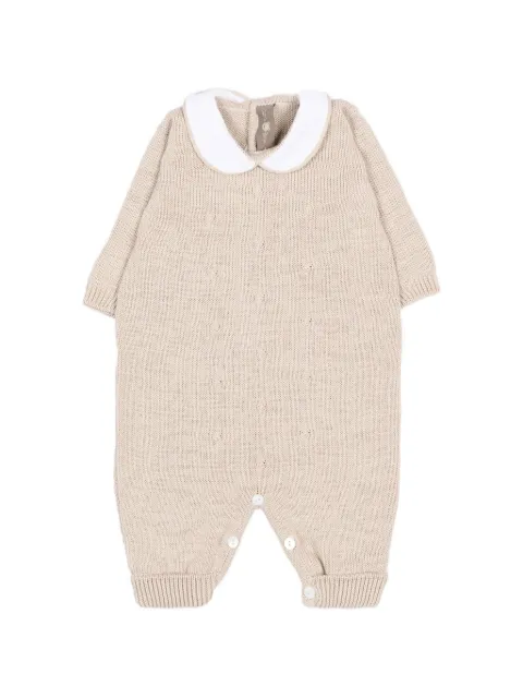 Little Bear contrast-collar romper