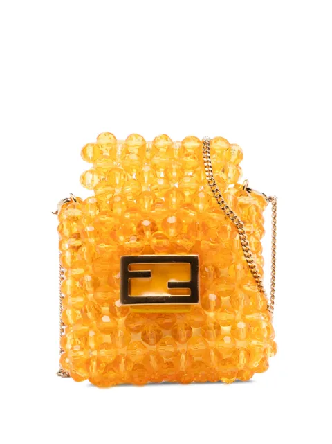 Fendi Pre-Owned 2010-2025 Mini Glass Vitello King Beaded Pico Baguette Charm crossbody bag