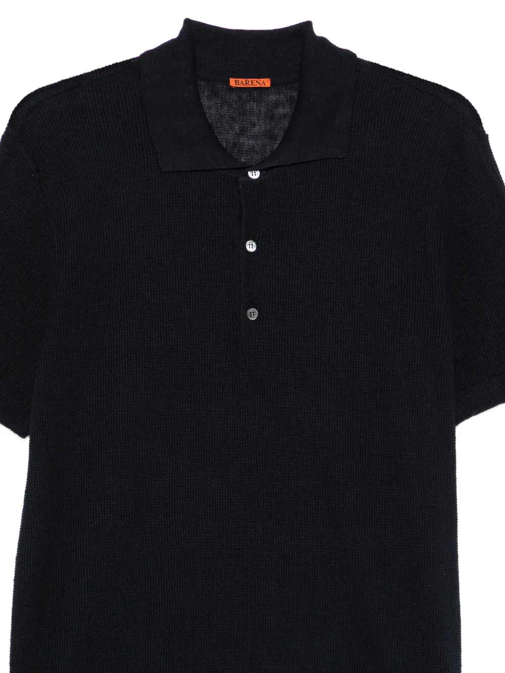 Barena Gebreid poloshirt met knopen Zwart