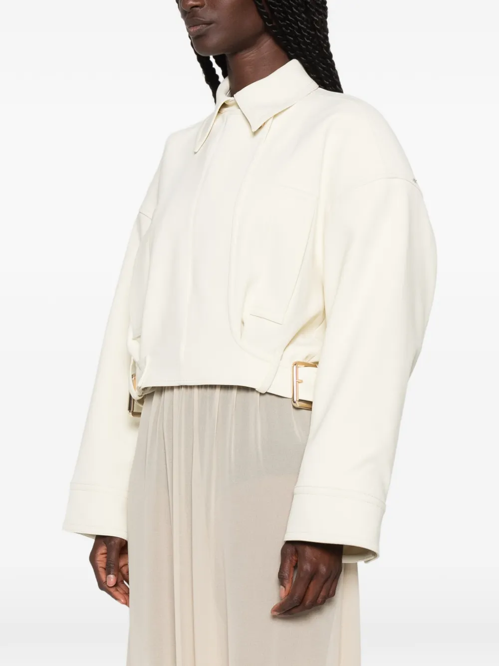 Sportmax Cropped jack met gespdetail Beige