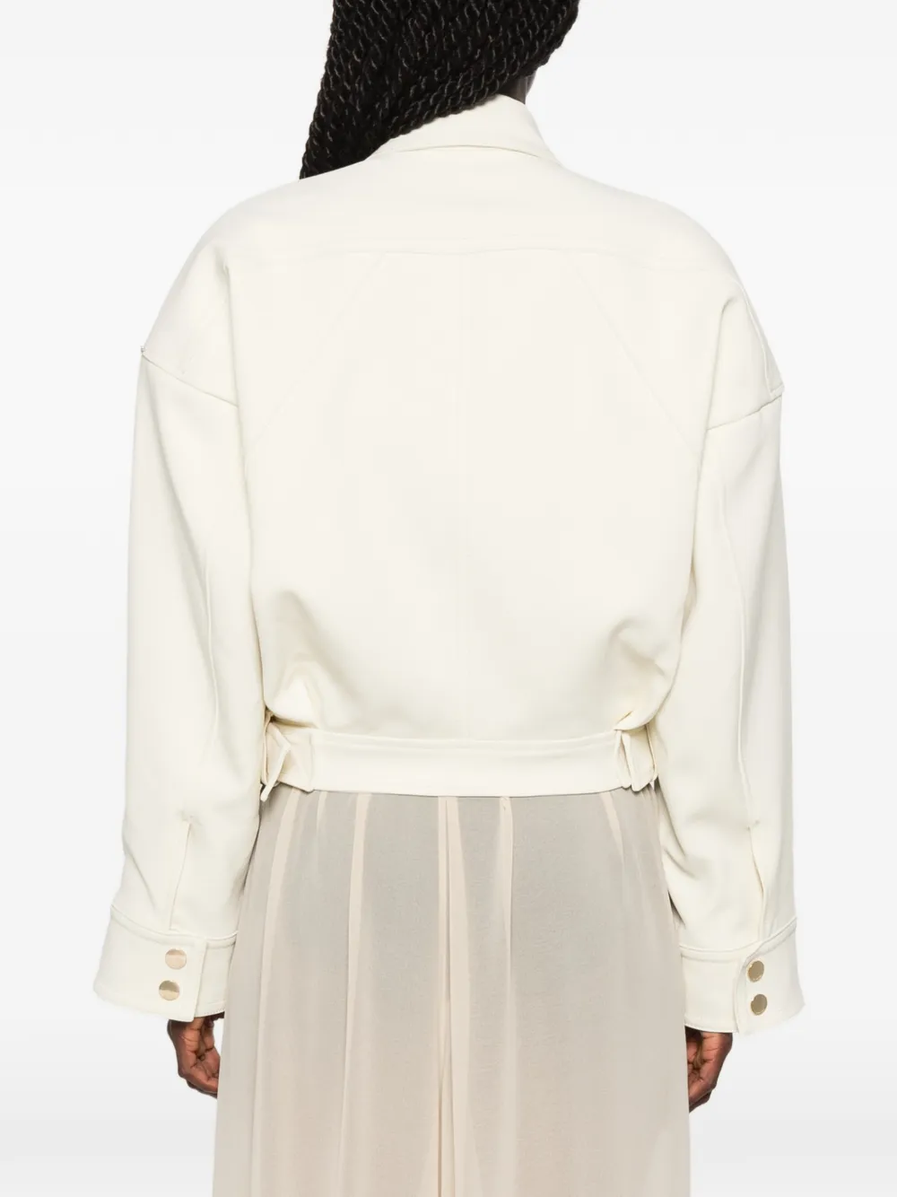 Sportmax Cropped jack met gespdetail Beige
