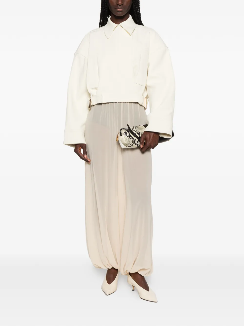 Sportmax Cropped jack met gespdetail Beige