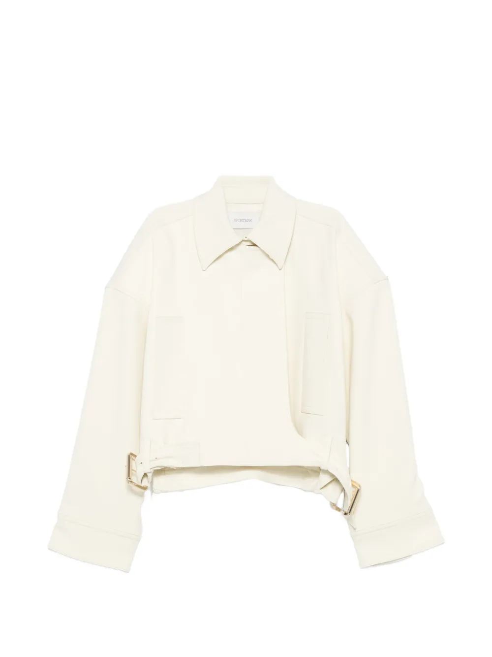 Sportmax cropped buckle-detail jacket - Toni neutri