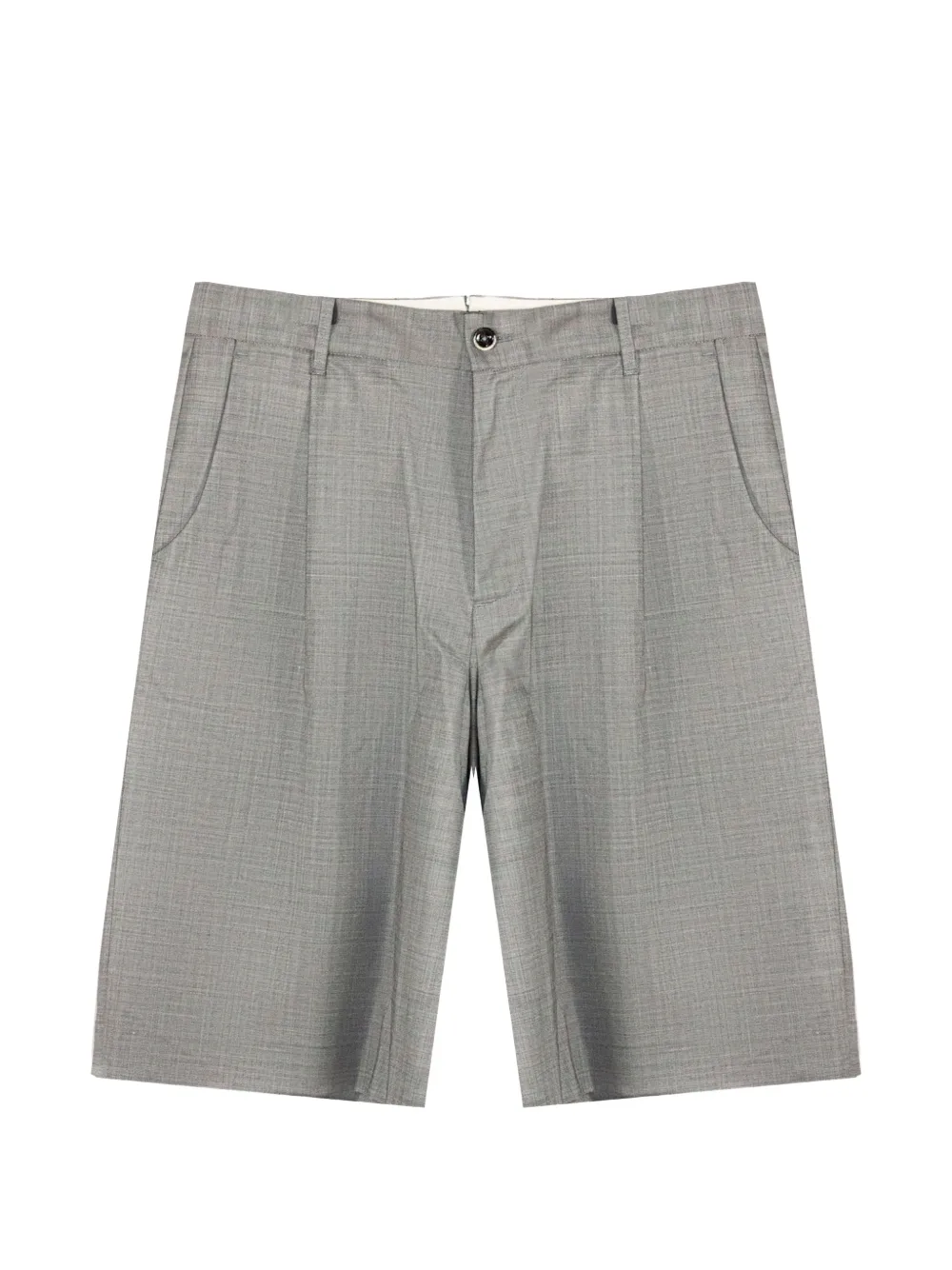 Nine In The Morning pleated logo-patch tailored shorts - Grigio