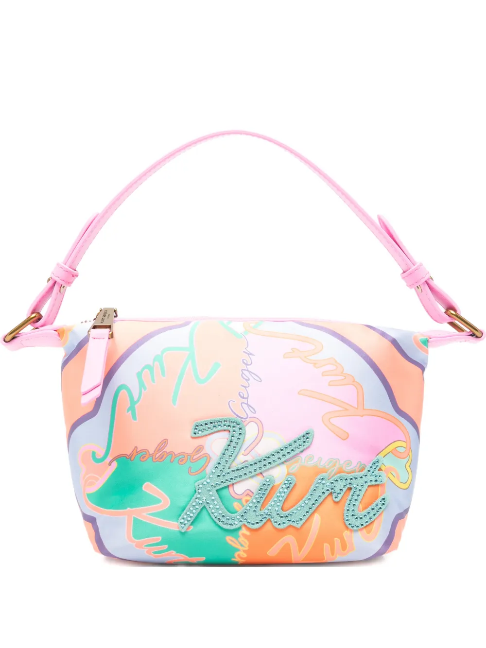 Kurt Geiger logo-print crystal-embellished shoulder bag - Blu