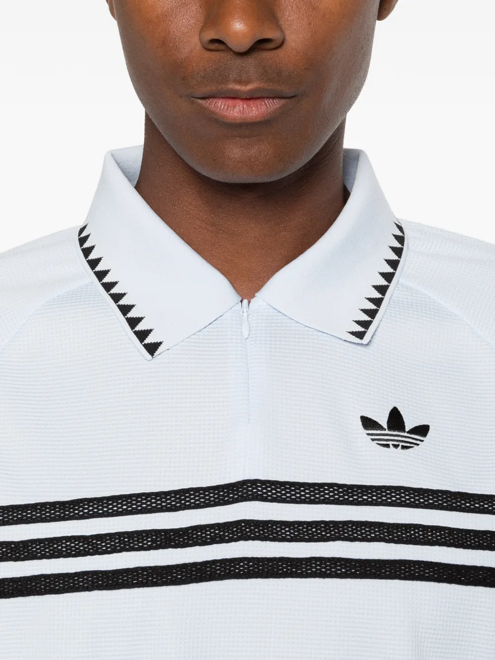 adidas Poloshirt met gestreept-detail Blauw