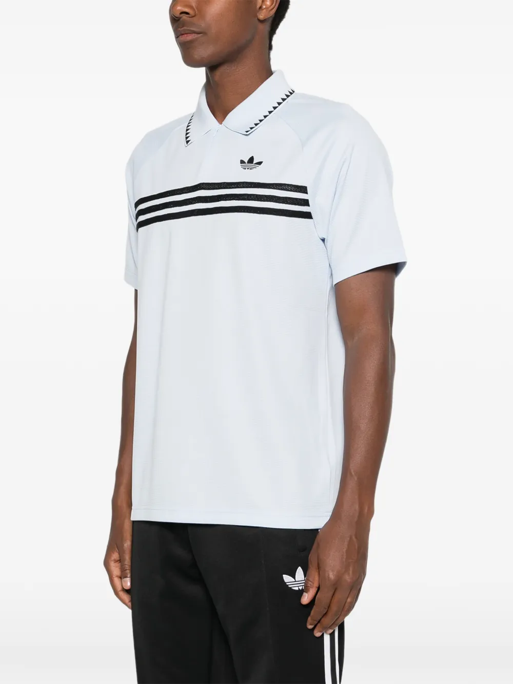adidas Poloshirt met gestreept-detail Blauw