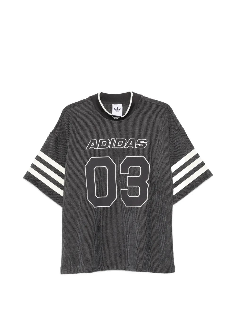 adidas ribbed logo-print T-shirt - Grigio