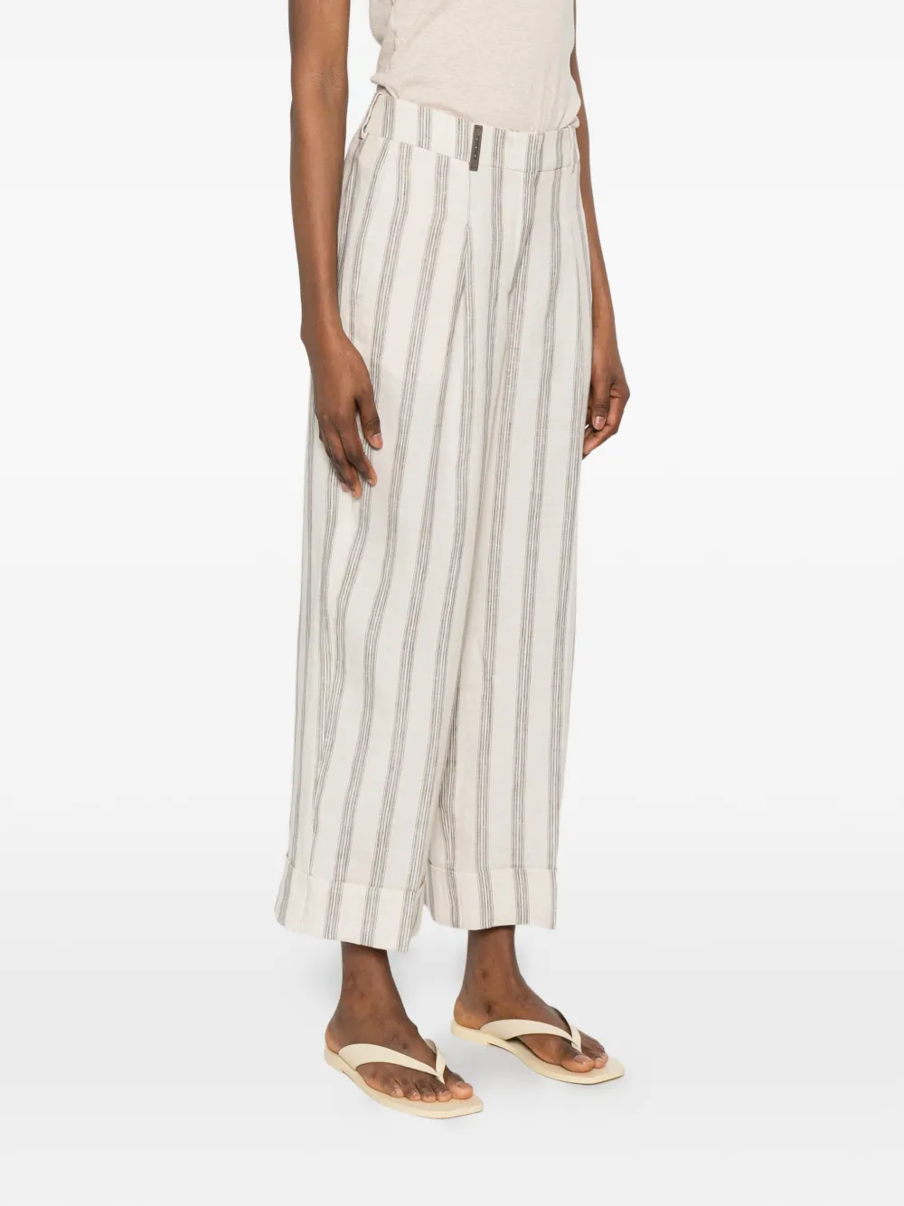 Peserico Gestreepte broek Beige