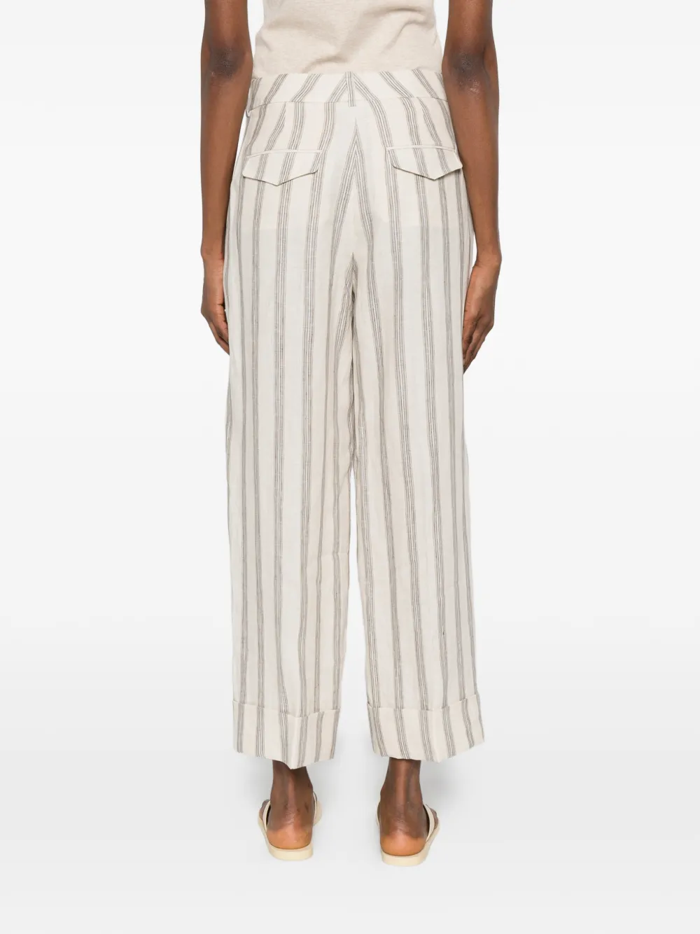 Peserico Gestreepte broek Beige