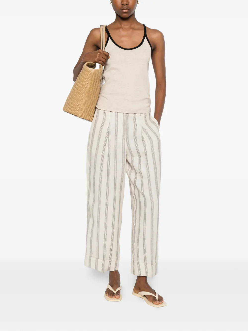 Peserico Gestreepte broek Beige
