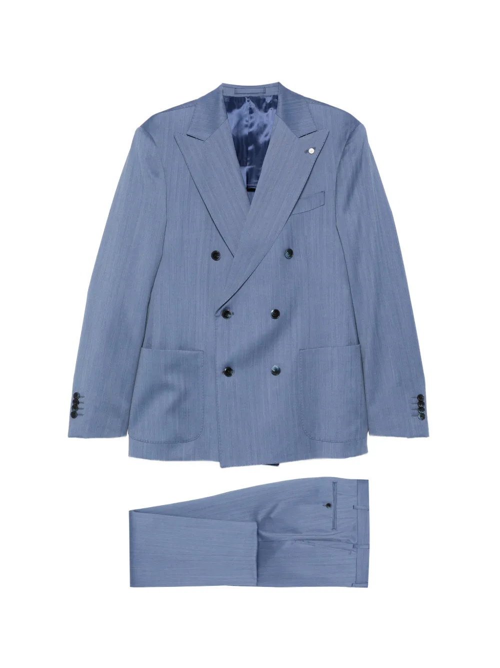 LUIGI BIANCHI MANTOVA double-breasted wool suit - Blu