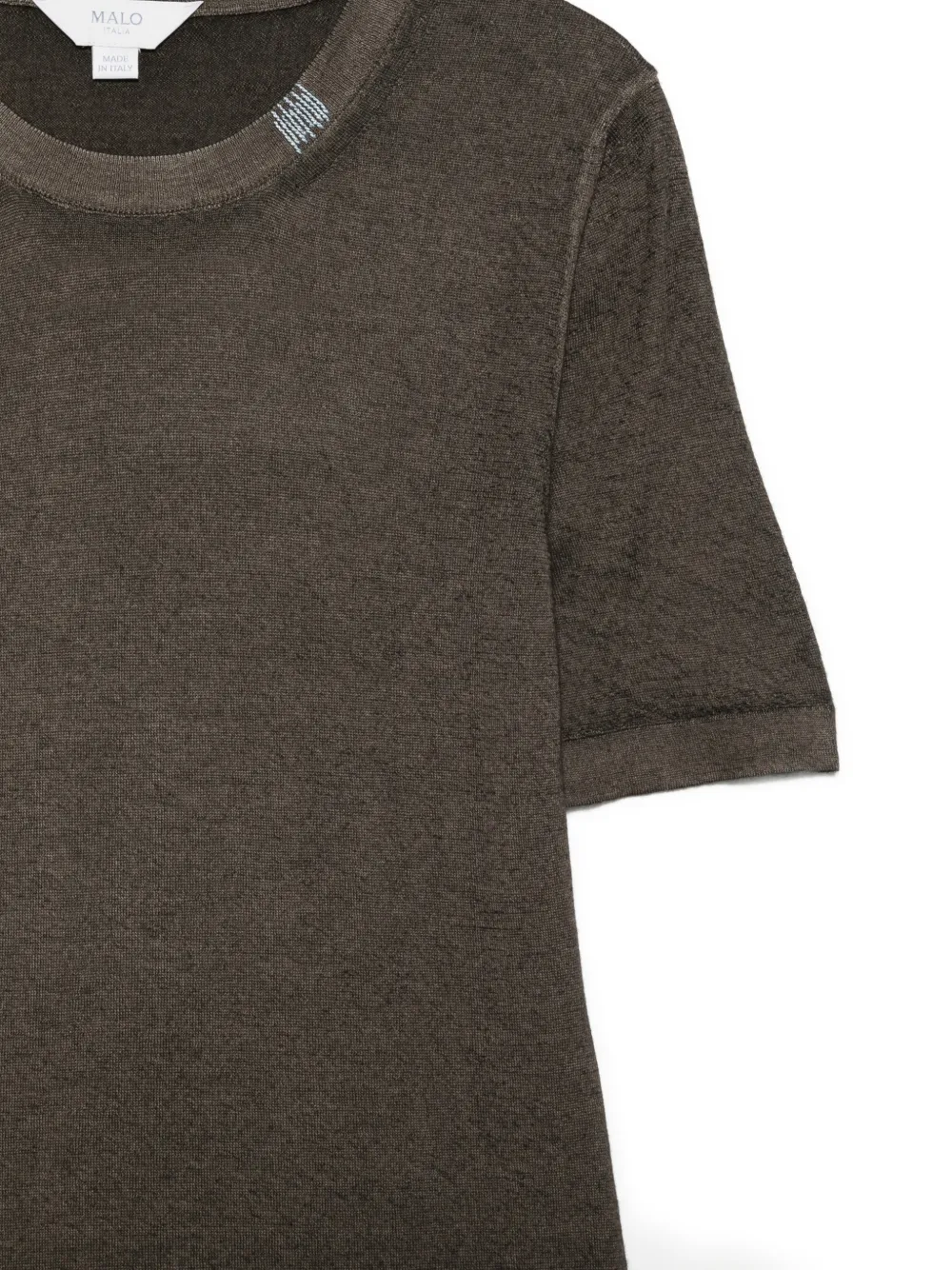 Malo Tavolozza Short-sleeves Sweater In Brown