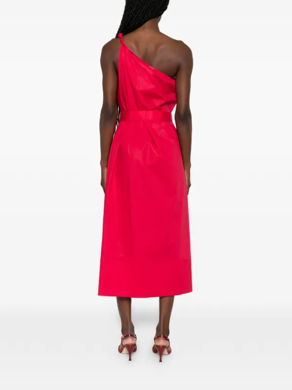 twinset one shoulder satin dress Long one-shoulder satin dress Woman, Pink
