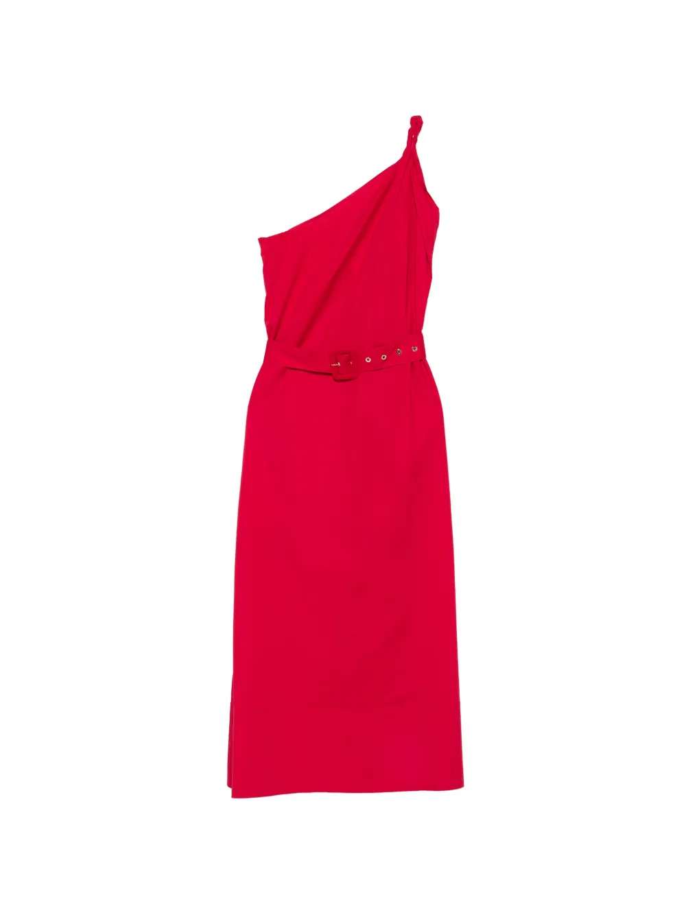 TWINSET belted one-shoulder midi dress - Rosso