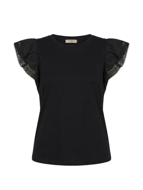 TWINSET lace-trim ruffled T-shirt